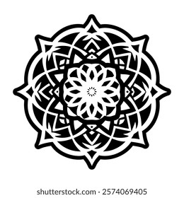 A solid style icon of floral chakra symbol