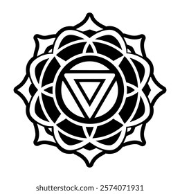 A solid style icon of healing chakra symbol