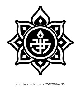 A solid style icon of hinduism symbol