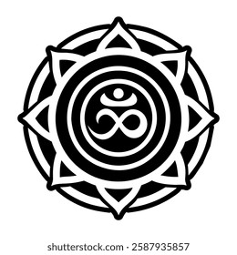 A solid style icon of karuna unity symbol