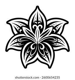 A solid style icon of lily tattoo