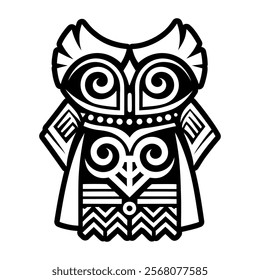 A solid style icon of maori totem symbol