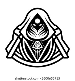 A solid style icon of mystic cloak symbol