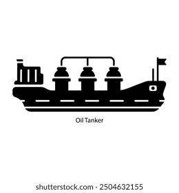 Solid style icon of oil tanker  