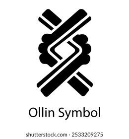Solid style icon of ollin symbol 