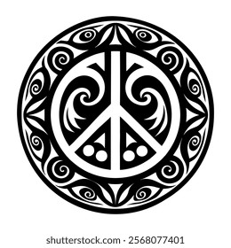 A solid style icon of peace symbol symbol