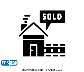 solid style icon of real estate on white background for website, UI, graphic design. EPS 10