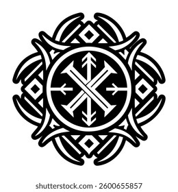 A solid style icon of rune sigil symbol