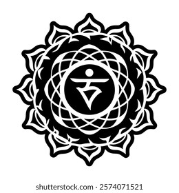A solid style icon of sacred energy symbol