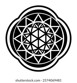A solid style icon of sacred geometry symbol