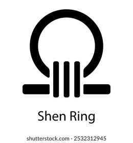 Un icono de estilo sólido de símbolo de anillo shen 