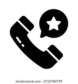 A solid style icon showing contact phone for event