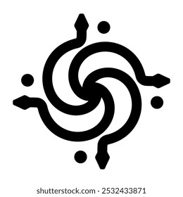 Icono de estilo sólido de espiral de serpiente  