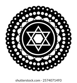 A solid style icon of star chakra symbol