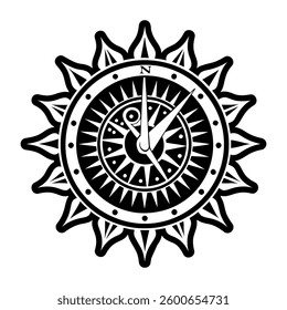 A solid style icon of sundial symbol