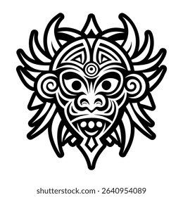 Solid style icon of taino face mask