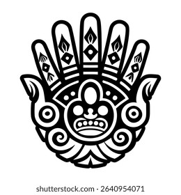 Solid style icon of a taino handprint