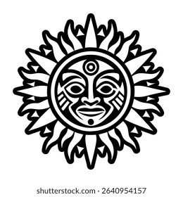 Solid style icon of a taino solar deity