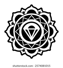 Solid style icon of universe chakra symbol