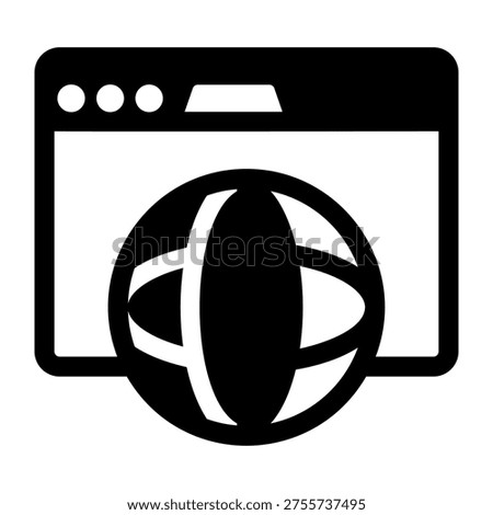 A solid style icon of a web domain