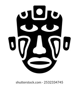 Icono de estilo sólido de tótem de madera