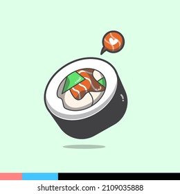 solid sushi with love symbol