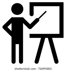 Solid teacher profession icon with precision design