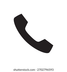 Solid telephone handset icon for calling or communication feature.