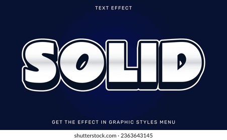 Solid text effect template in 3d design