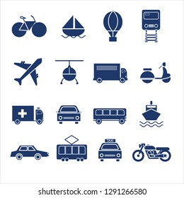 SOLID Transportation icon set vector

