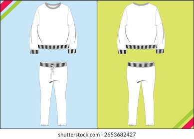 CONJUNTO DE PIJAMA DE TRACKSUIT SOLID TREDNY GIRLS