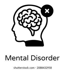 Solid-trendige Symbol für psychische Störungen 