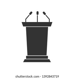 Solid Tribune or Podium silhouette Icon for your design. Vector illustration.