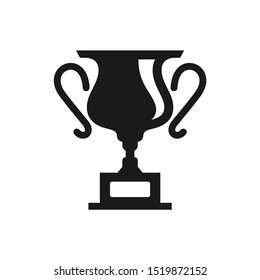 Solid trophy icon design vector black illustration template