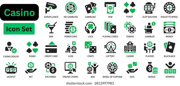 Solid vector of Casino icon set