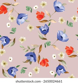 solid vector design, abstract seamless pattern, medium and small begonia flowers, for digital print ideas for textile fabrics or background images.