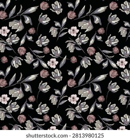 solid vector design, abstract seamless pattern, small flowers, for digital print ideas for textile fabrics or background images.