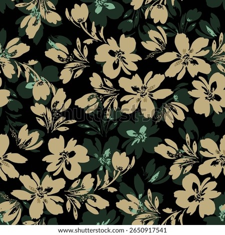 solid vector design, abstract seamless pattern, medium flowers, for digital print ideas for textile fabrics or background images.