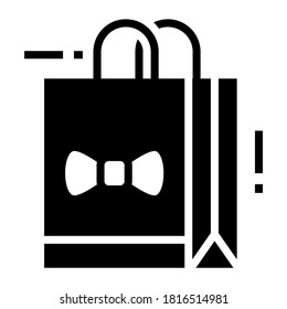 Solid vector design of shopping bag icon