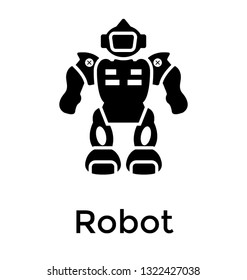 Solid vector icon design of a robot