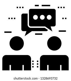 Solid vector icon of discussion.
