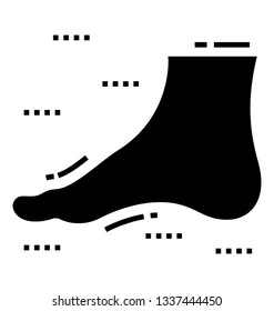 Solid vector icon of foot, 