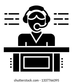 Solid vector icon of help center.