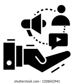 Solid vector icon of media promotion.