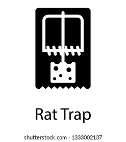 Solid Vector Icon Of Rat Trap.