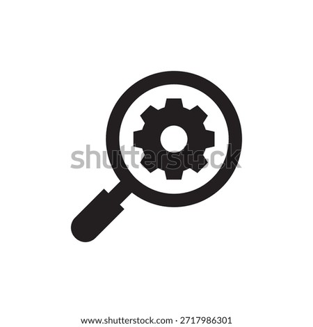 Solid vector icon for search, exploration, and configuration.