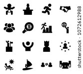 Solid vector icon set - baby vector, recieptionist, run, agreement, group, search money, career, world, win, success, king, star man, beach, windsurfing, information exchange, sharpening