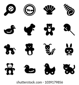 Solid vector icon set - bacteria vector, no cart horse road sign, shell, duck toy, dinosaur, bear, stick, wheel, caterpillar, rabbit, cat