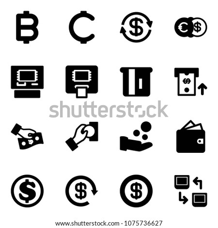 Solid Vector Icon Set Bitcoin Vector Stock Vector Royalty - 