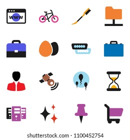 solid vector icon set - car fetlock vector, shining, egg, case, manager, bike, satellitie, thumbtack, hdmi, sand clock, sperm, network folder, server, browser, cart